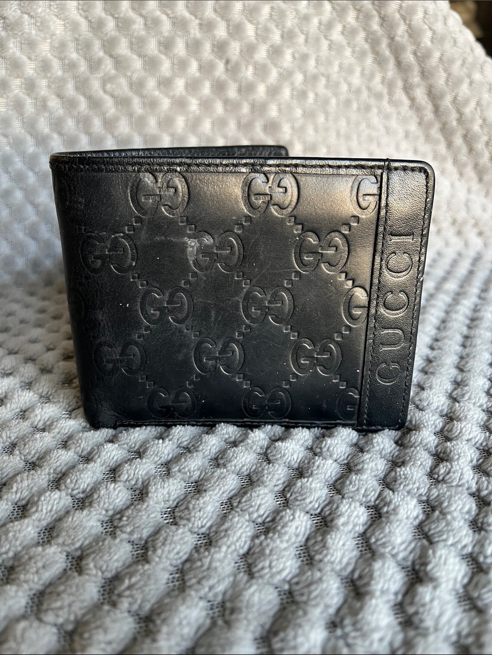 Gucci Black Embossed GG Leather Wallet